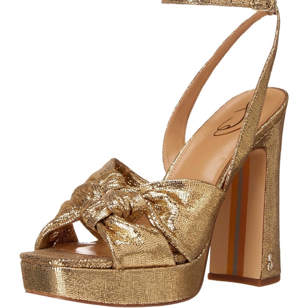 Sam Edelman Gold Bow Heels